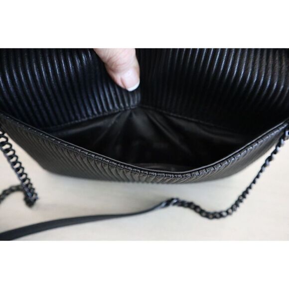 DKNY R343YA59 Women's Sz MD Black Sina Ribbed Crossbody/Shoulder Bag Purse - Picture 9 of 15